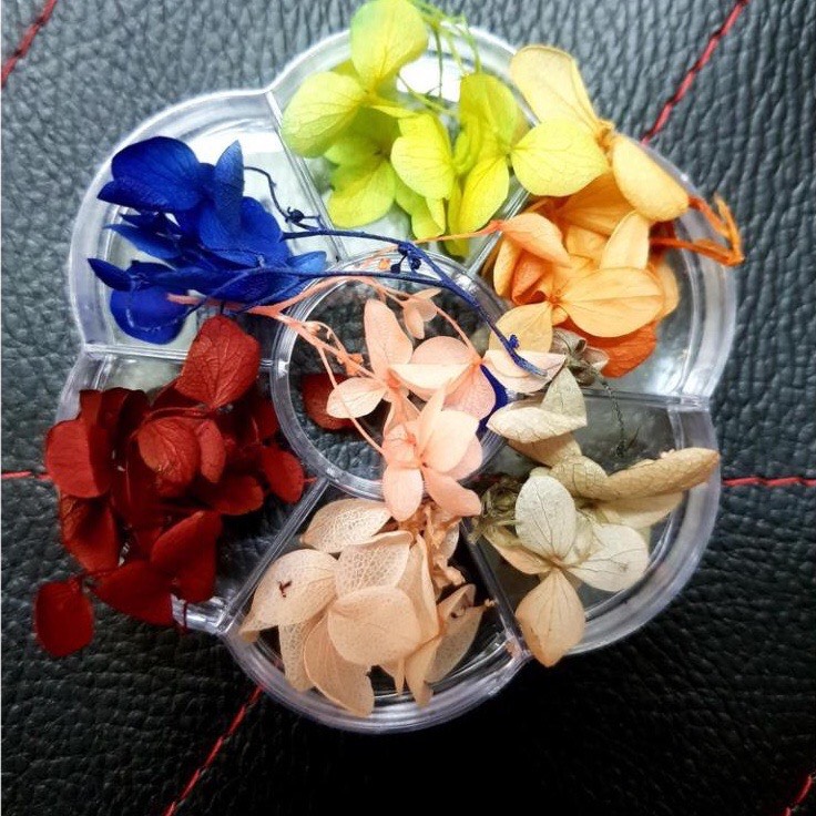 Hoa khô lụa trang tri nail