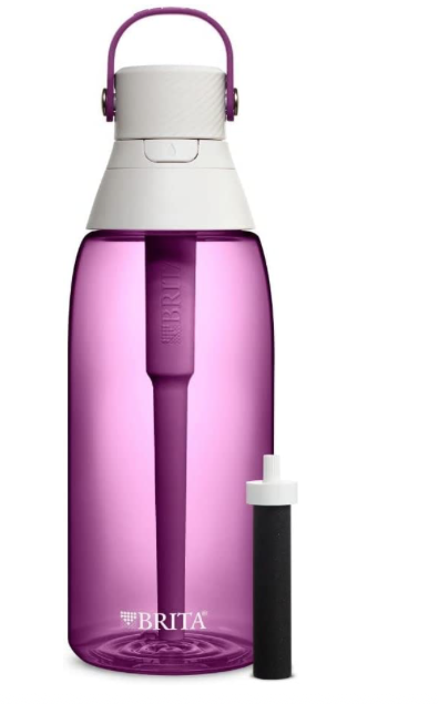 Brita plastic water filter bottle, 36 ounce, sea glass, 1 count, bình lọc nước cầm tay brita 36oz/1.06ml
