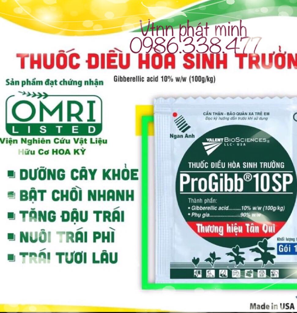 Phân bón lá PROGIBB 10SP GA3 MỸ  Gói 1g