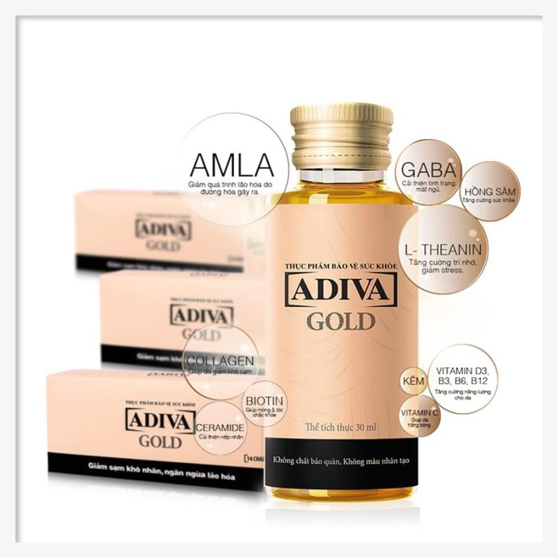 Combo 3 Gold Adiva Collagen (14chai x hộp), Sức sống làn da - Tự tin như Diva nhập khẩu