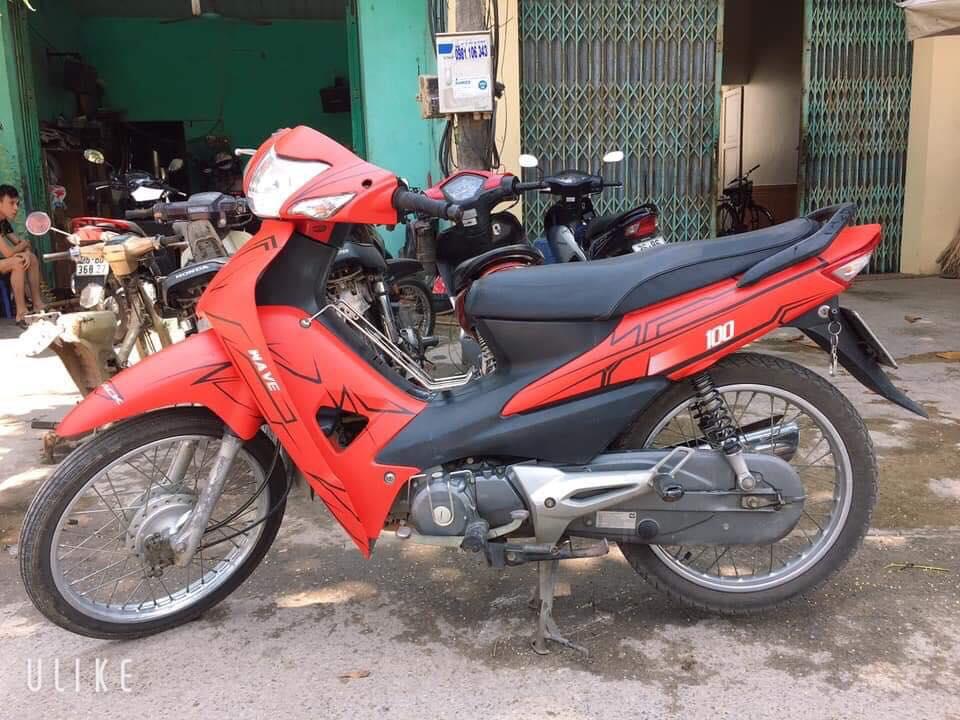 Tem Trùm Wave Đỏ Chỉ Đen Nhám
