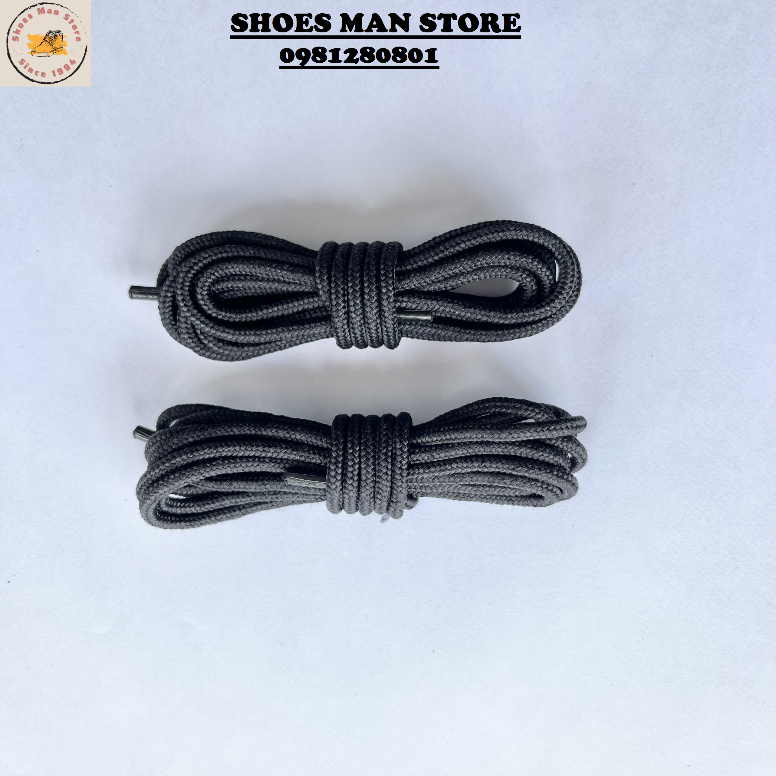 Dây Giày Boots Bản Tròn Dài 120cm Màu Đen
