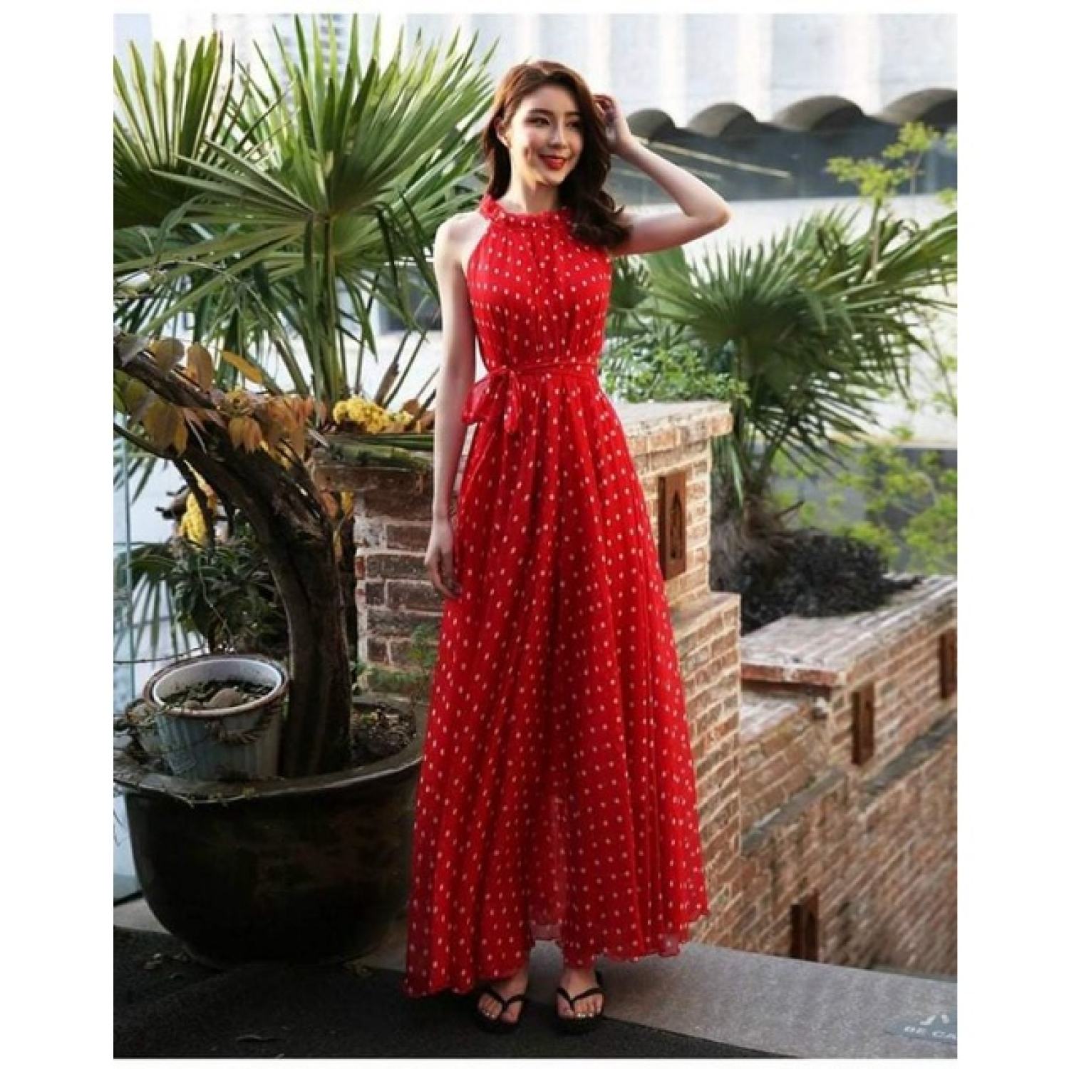 ĐẦM MAXI 9 MÀU THẮT EO