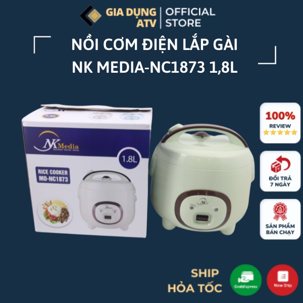 Nồi cơm điện đa năng , nồi cơm điện thông minh , nồi cơm điện chống dính , nồi cơm điện nắp gài , nồi cơm điện cho 5 người ăn , nồi cơm điện thông m nk meida 1.8l NK MEDIA NC 1873 1.8L