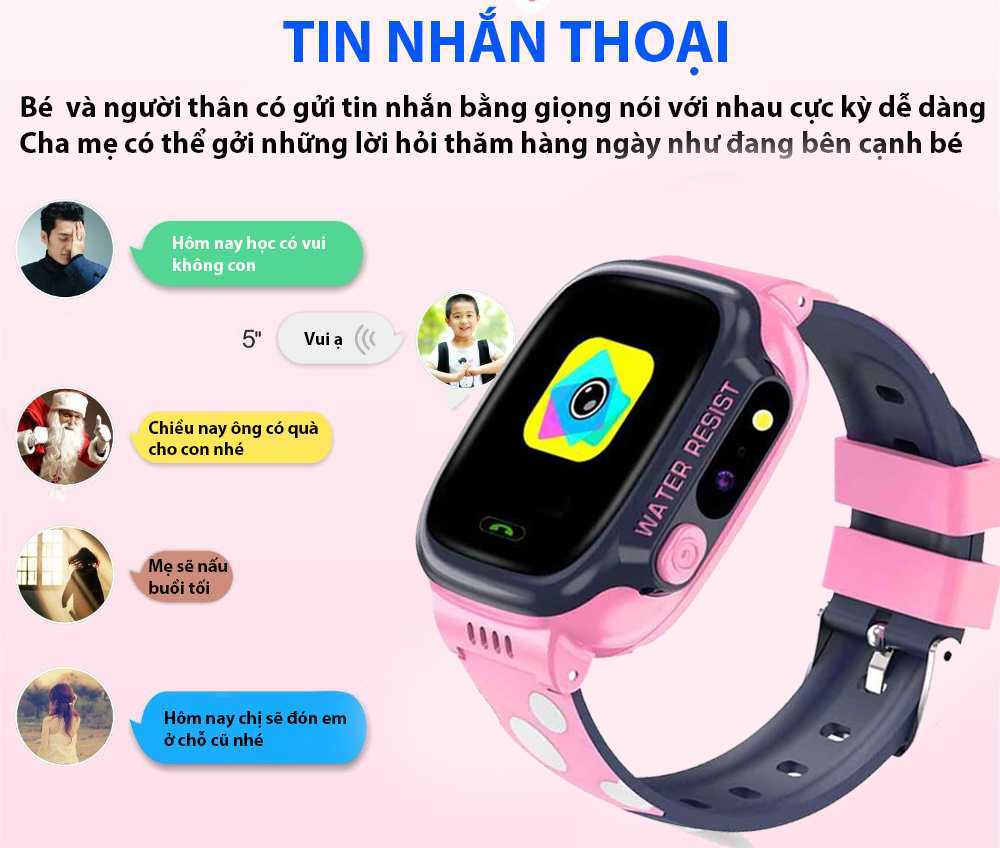 Đồng hồ thông mình trẻ em Y92 lắp sim nghe gọi hai chiều định vị chống nước có Tiếng Việt giám sát trẻ nhỏ - hàng chính hãng ALOHA