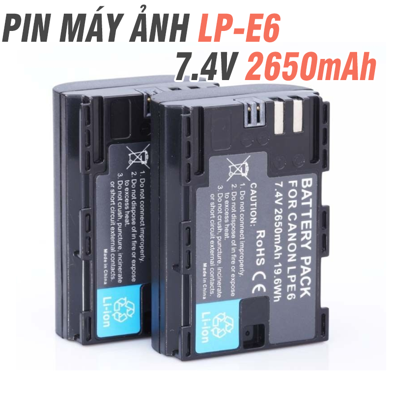Pin LP-E6 2650mAh máy ảnh canon 5DMark3 5D4 6D 6D2 7D2 80D 90D