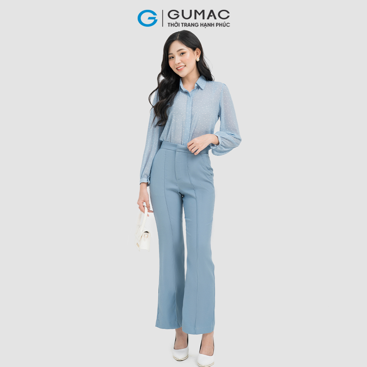 [CHỈ 4-6.4 | TẶNG ÁO THUN ĐƠN 799K] Áo sơ mi tay nhún GUMAC AD04002
