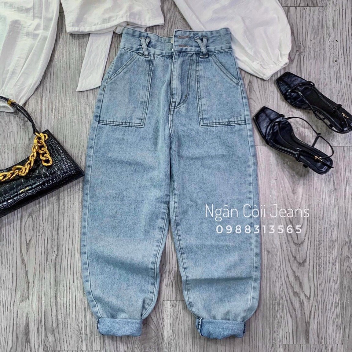 [HCM]QUẦN BAGGY JEAN NỮ MÀU XANH NHẠT KIỂU MỚI CỰC ĐẸP LƯNG CAO FORM CHUẨN CHẤT BÒ CAO CẤP THỜI TRANG HOT THỎ TÂY SHOP94 BG113