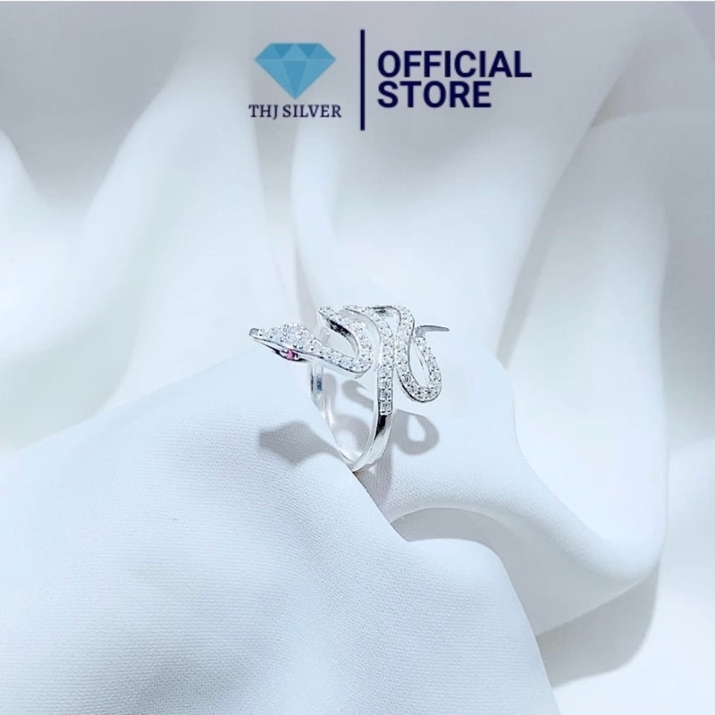 Nhẫn nữ rắn đính đá THJ chuẩn bạc ta , cá tính