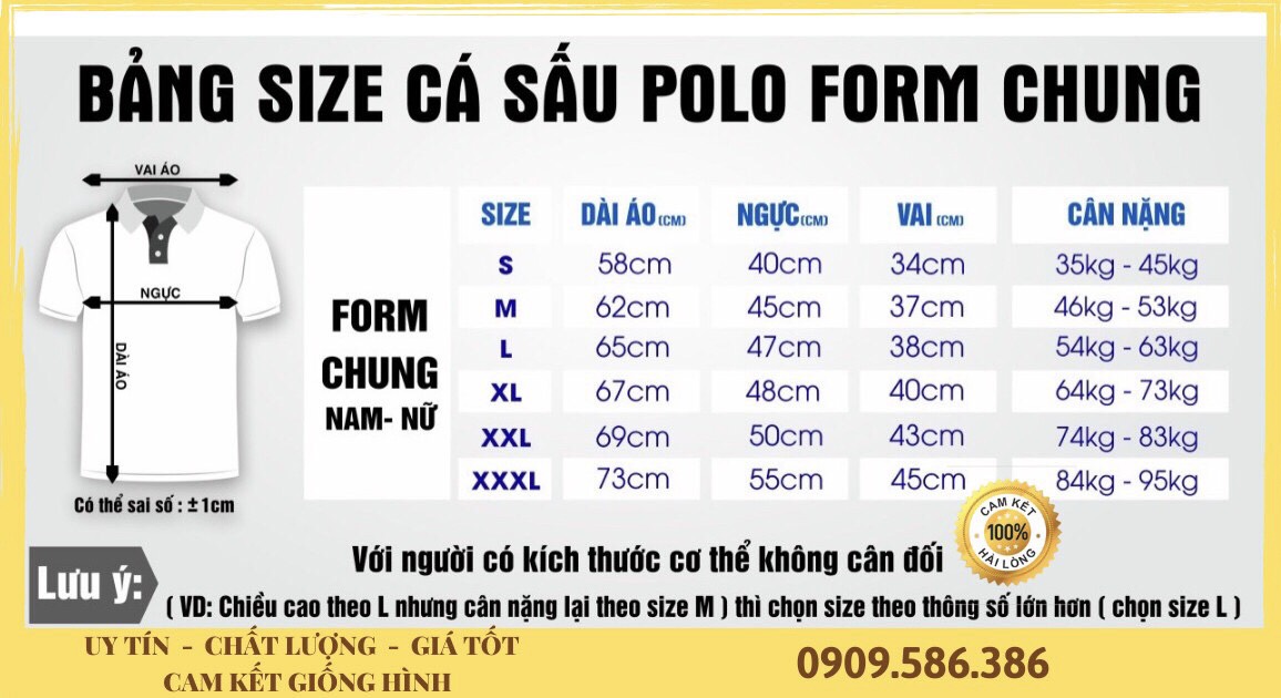 Áo Thun Polo Nam Nữ Cao Cấp Đủ Size Chất Đẹp