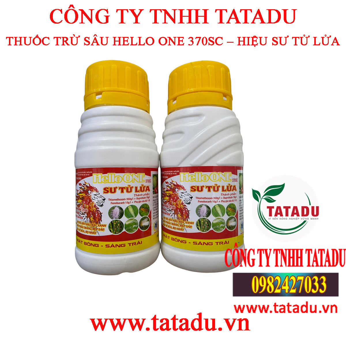 Hello one 370sc – hiệu sư tử lửa đặc trừ bọ trĩ, rầy nâu, rầy xanh, rầy phấn trắng, rệp sáp, bọ nhảy chai 200ml