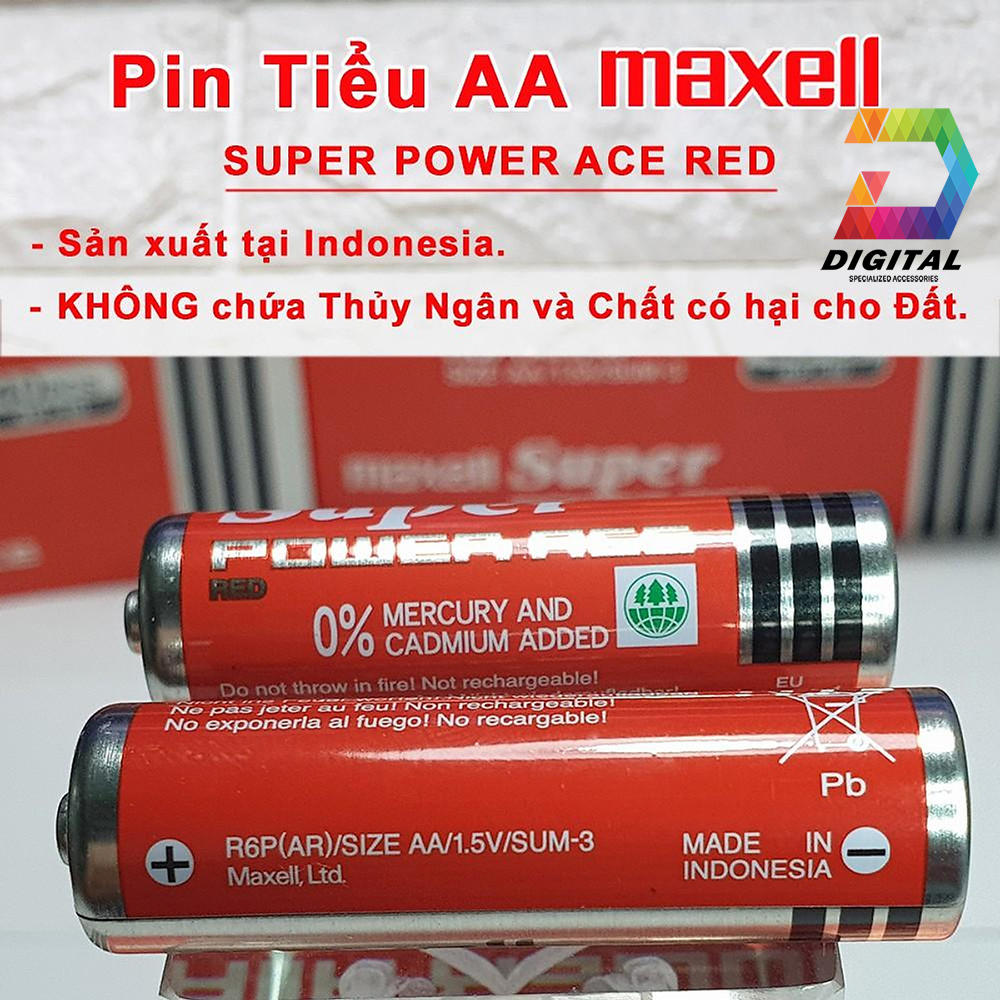 Vỉ 4 Viên Pin Tiểu Maxell AA Chính Hãng