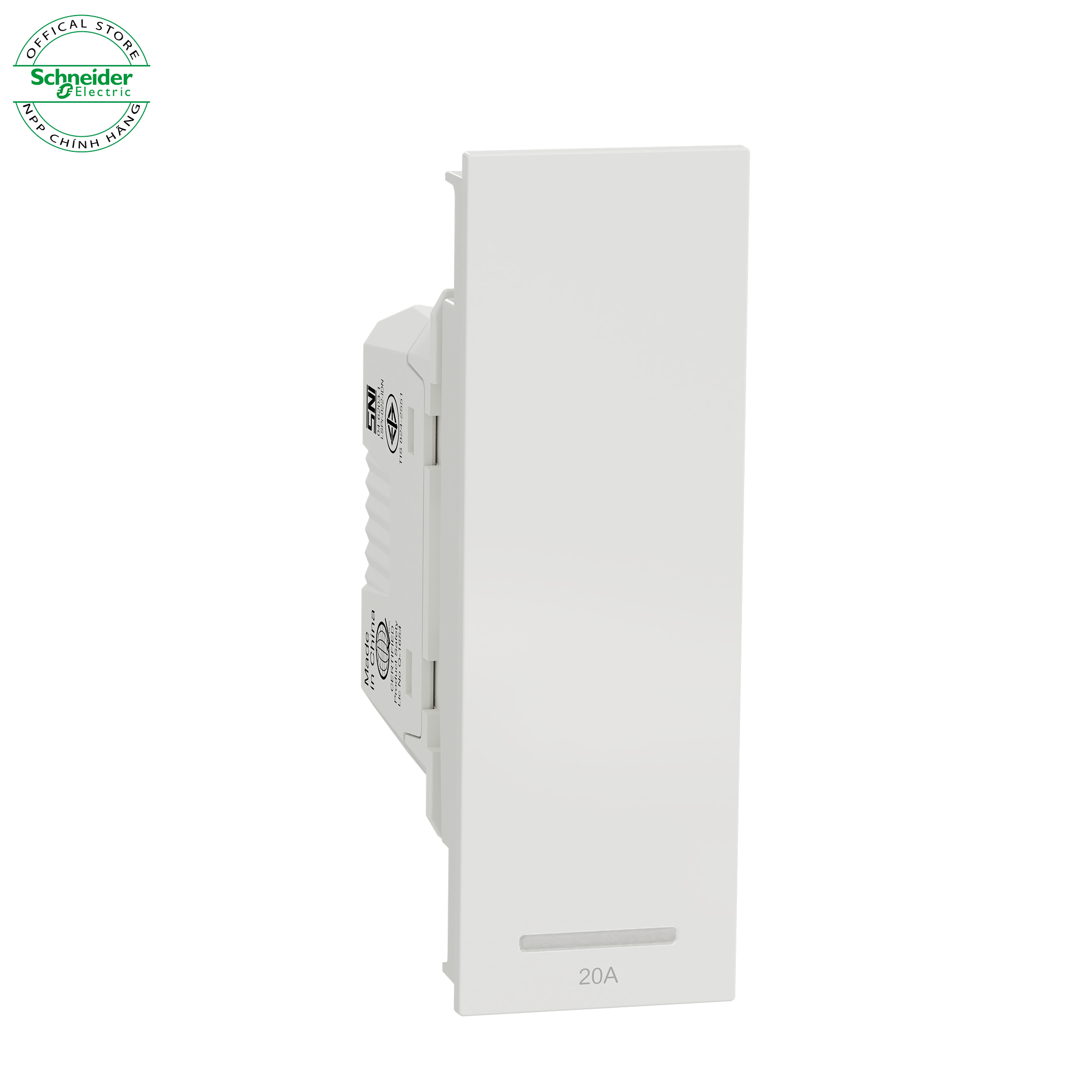 Công tắc 2 cực 20A, size S - Dòng AvatarOn A - Công Tắc Schneider Electric - M3T31_D20N_WE