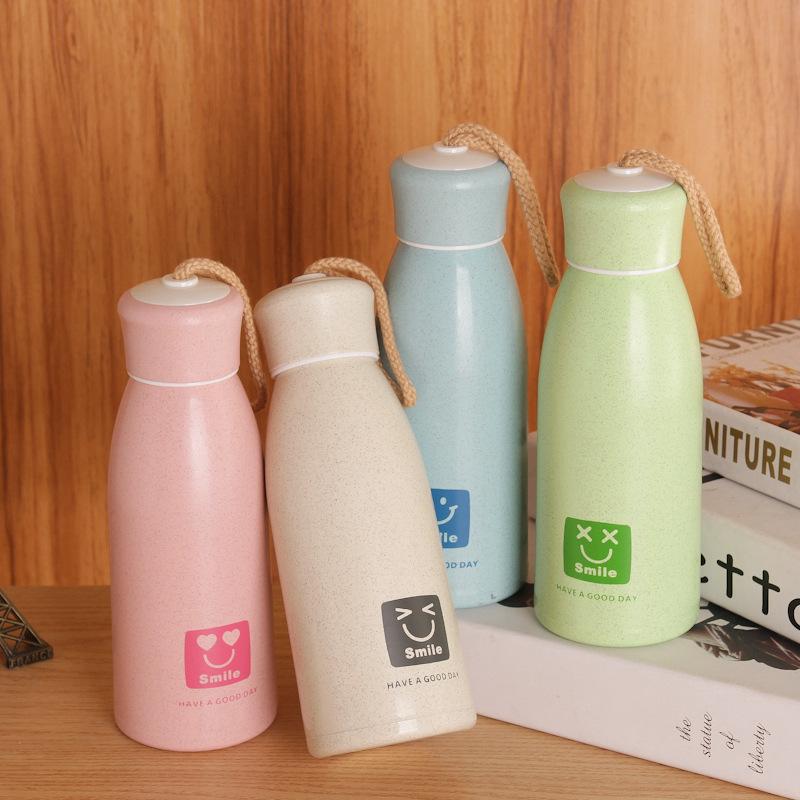 [HCM]BÌNH đựng nước LÚA MẠCH lõi THỦY TINH 350ml