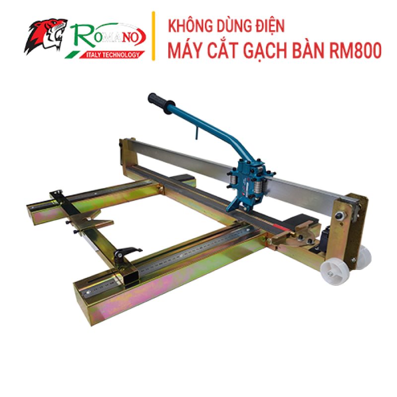 Máy cắt gạch bàn ROMANO RM800, Không dùng điện, Khung sắt, 20 bi trượt