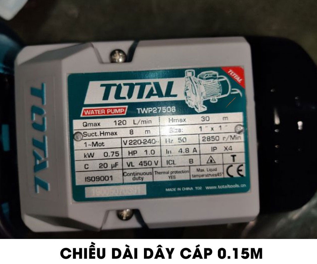 750W Máy bơm nước ly tâm Total TWP27506