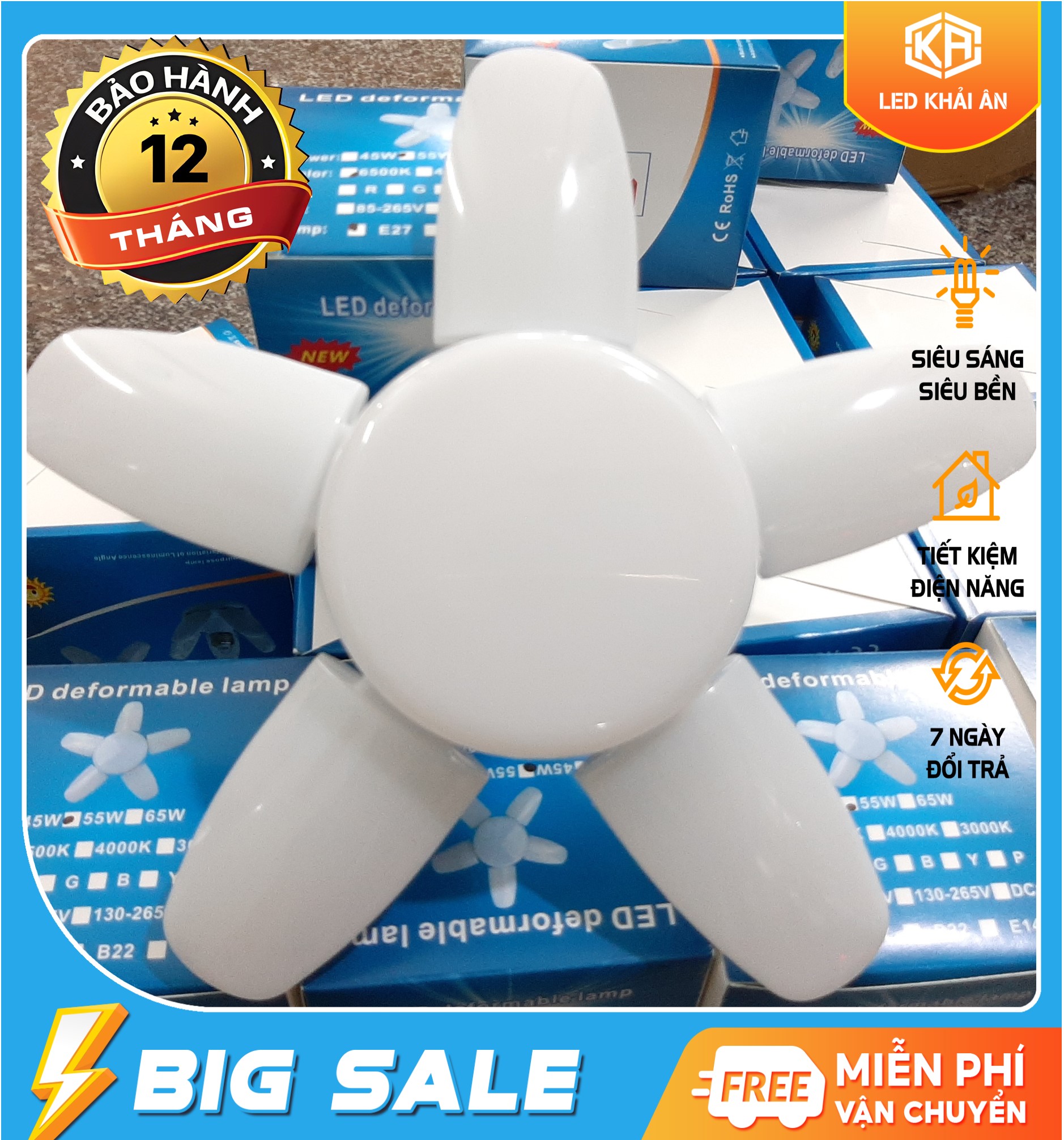 Bóng đèn 5 cánh bản mini 55w
