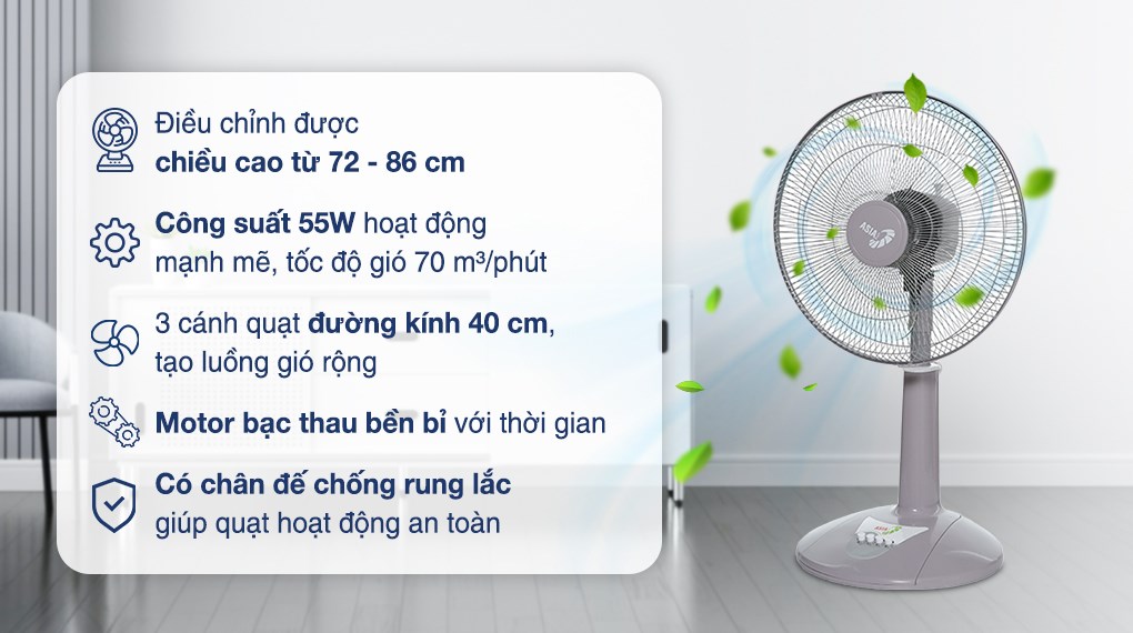 Quạt lửng Asia 3 cánh 55W (GIAO MÀU NGẪU NHIÊN)