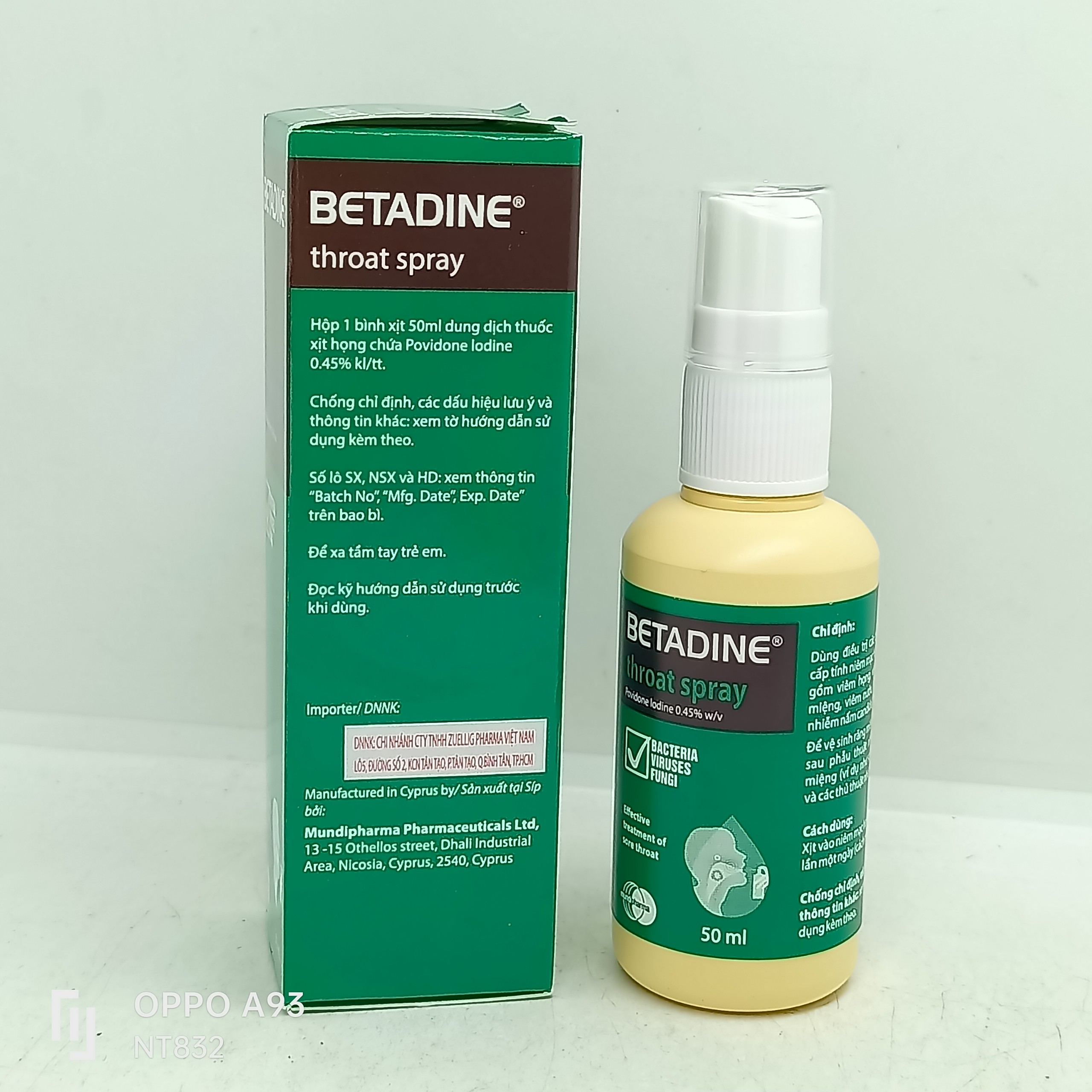 DUNG DỊCH XỊT HỌNG BETADINE CHAI 50ML