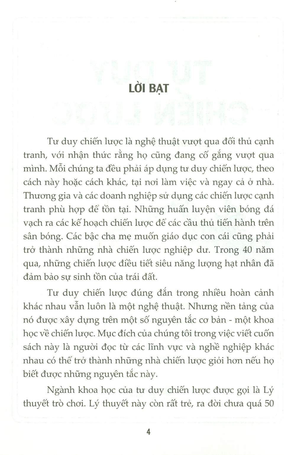 Tư Duy Chiến Lược - Lý Thuyết Trò Chơi Thực Hành