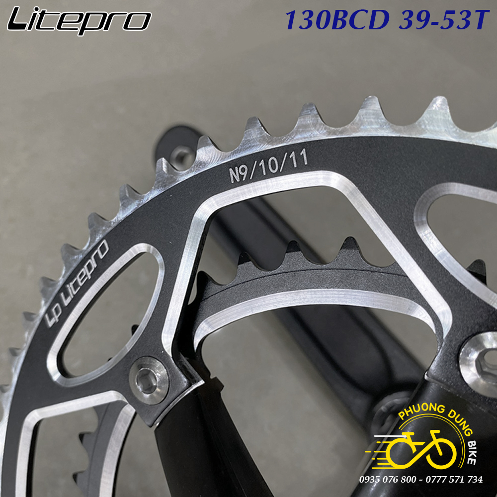 Đùi đĩa (Giò dĩa) rỗng xe đạp 2 Tầng LITEPRO 39-53T (GIÒ BÓNG)