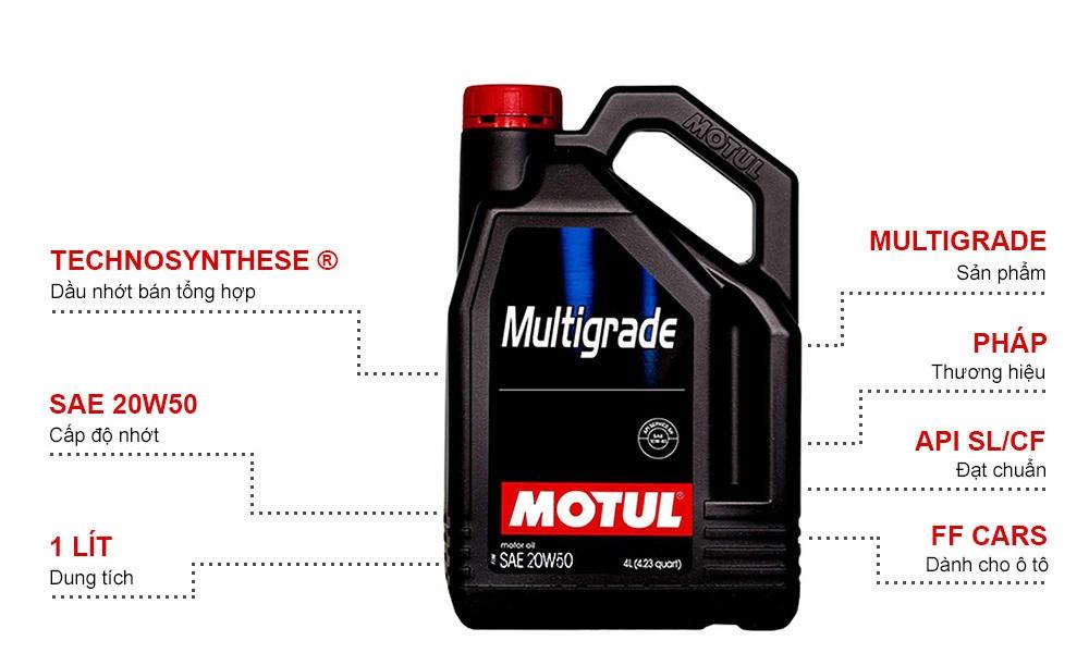 [HCM]Nhớt Ô Tô Motul Multigrade 20w50 4l