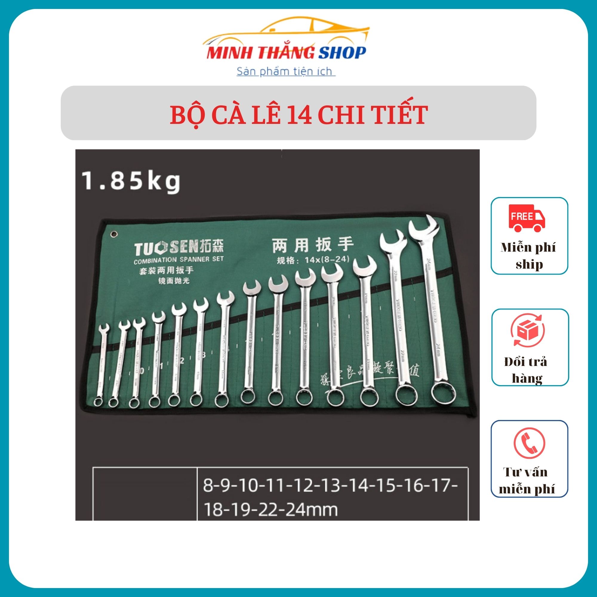 Bộ cờ lê Tuosen 14 chi tiết (8mm-24mm)