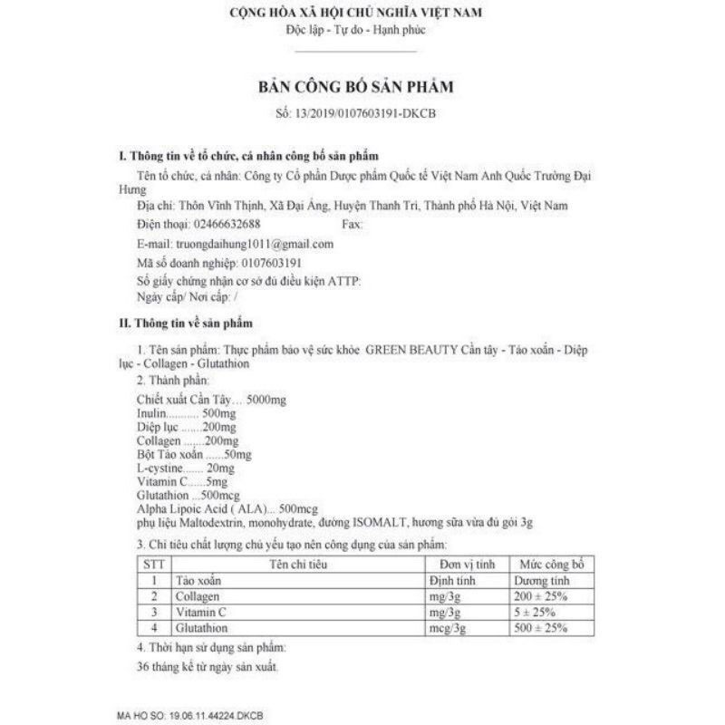 Cần Tây Colagen (chính hãng được kiểm hàng)
