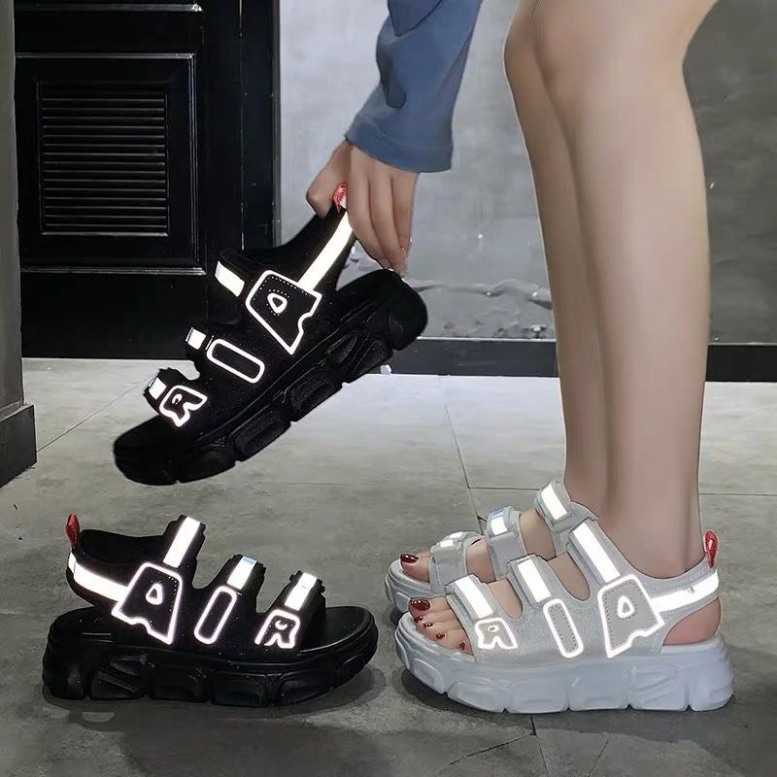 (2 MÀU) Sandal nữ kiểu dáng Ulzang nữ tính sandal học sinh quai chữ AIR phản quang cao cấp đế siêu êm trẻ trung đi học đi chơi đi làm đi biển giá rẻ