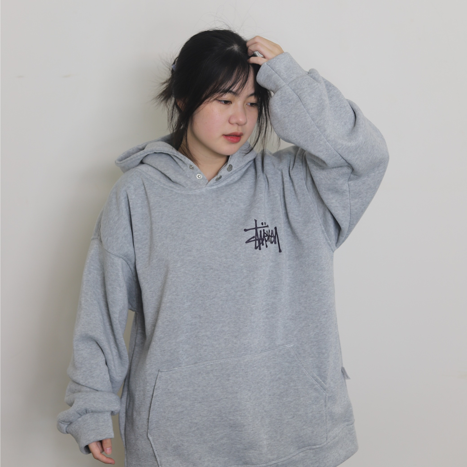 áo stussy unisex basic hoodie nỉ bông
