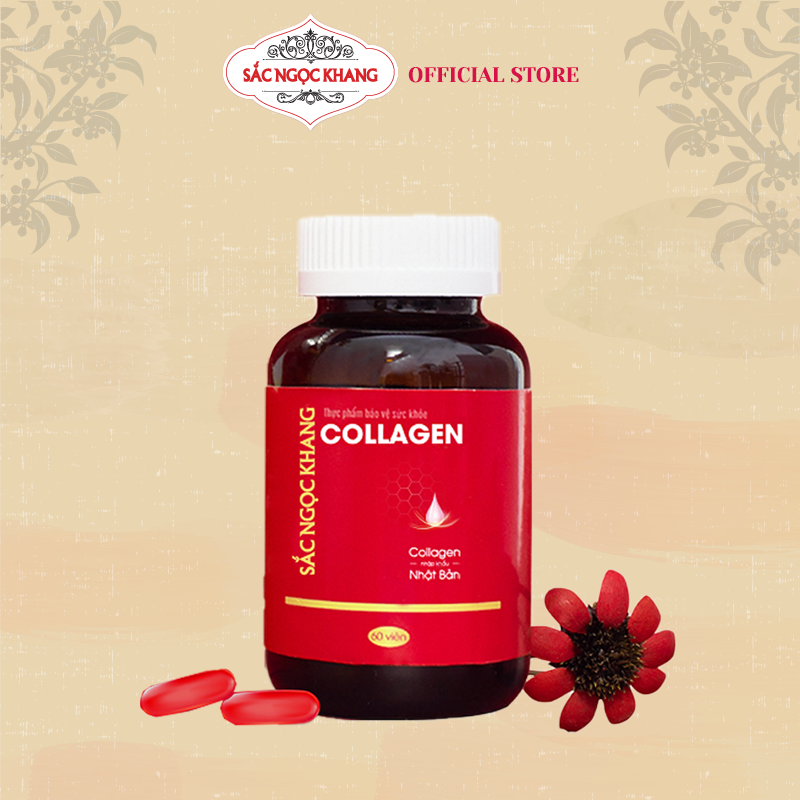 Viên Uống Collagen Sắc Ngọc Khang 60 viên giúp tăng đàn hồi cho da, hạn chế lão hóa da, giảm nết nhăn,giúp da sáng mịn . nhập khẩu