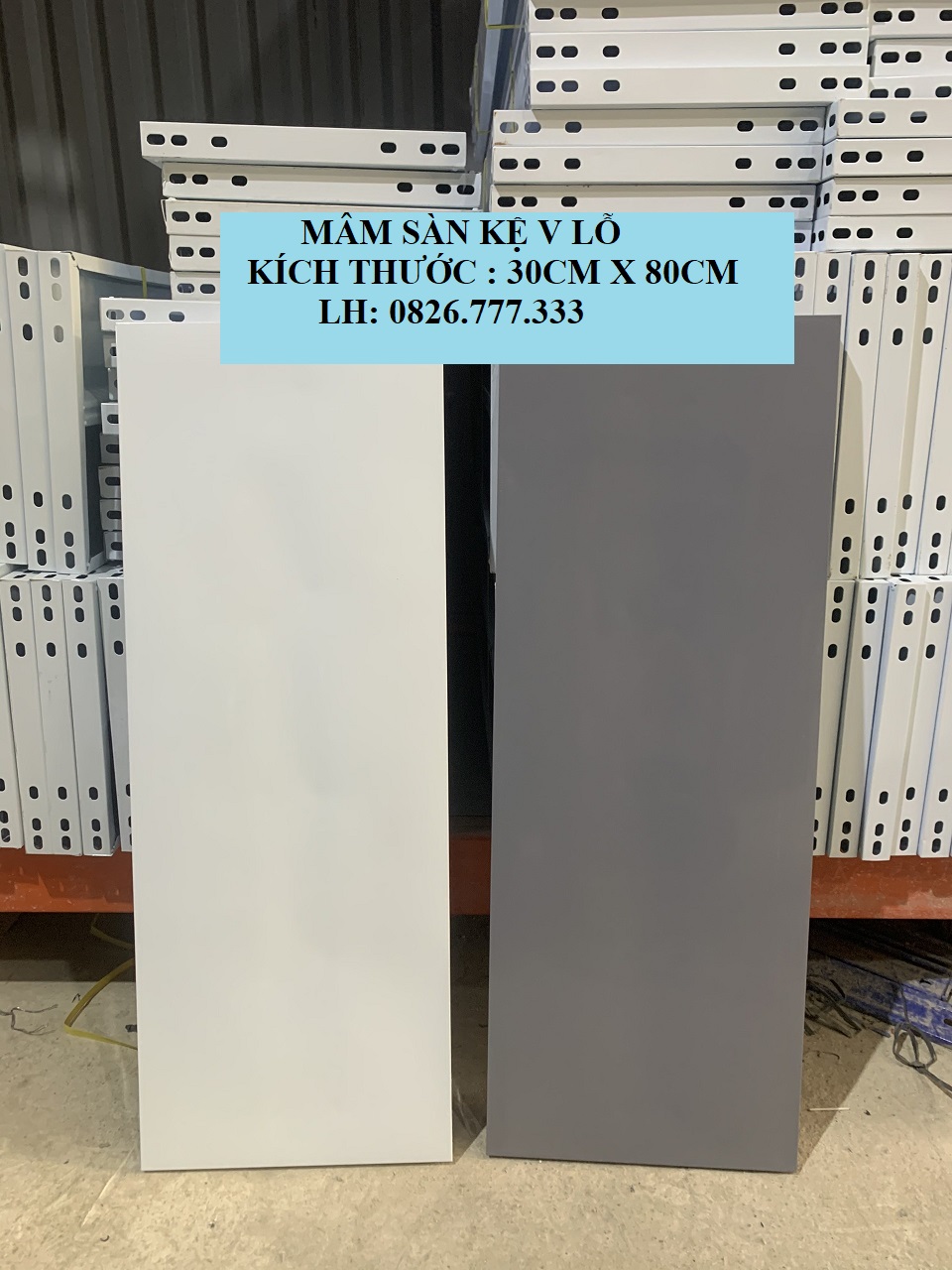 Mâm sàn kệ sắt v lỗ đa năng 30cm x80cm