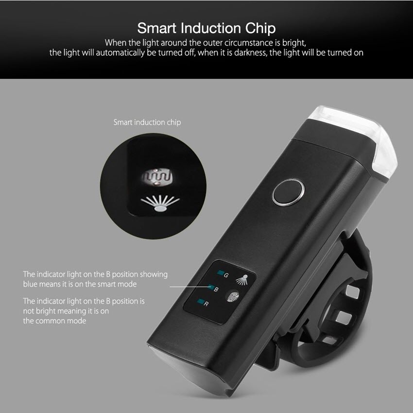 Đèn pha xe đạp HJ-047 sạc cổng USB Tặng khóa 4 số cho xe đạp
