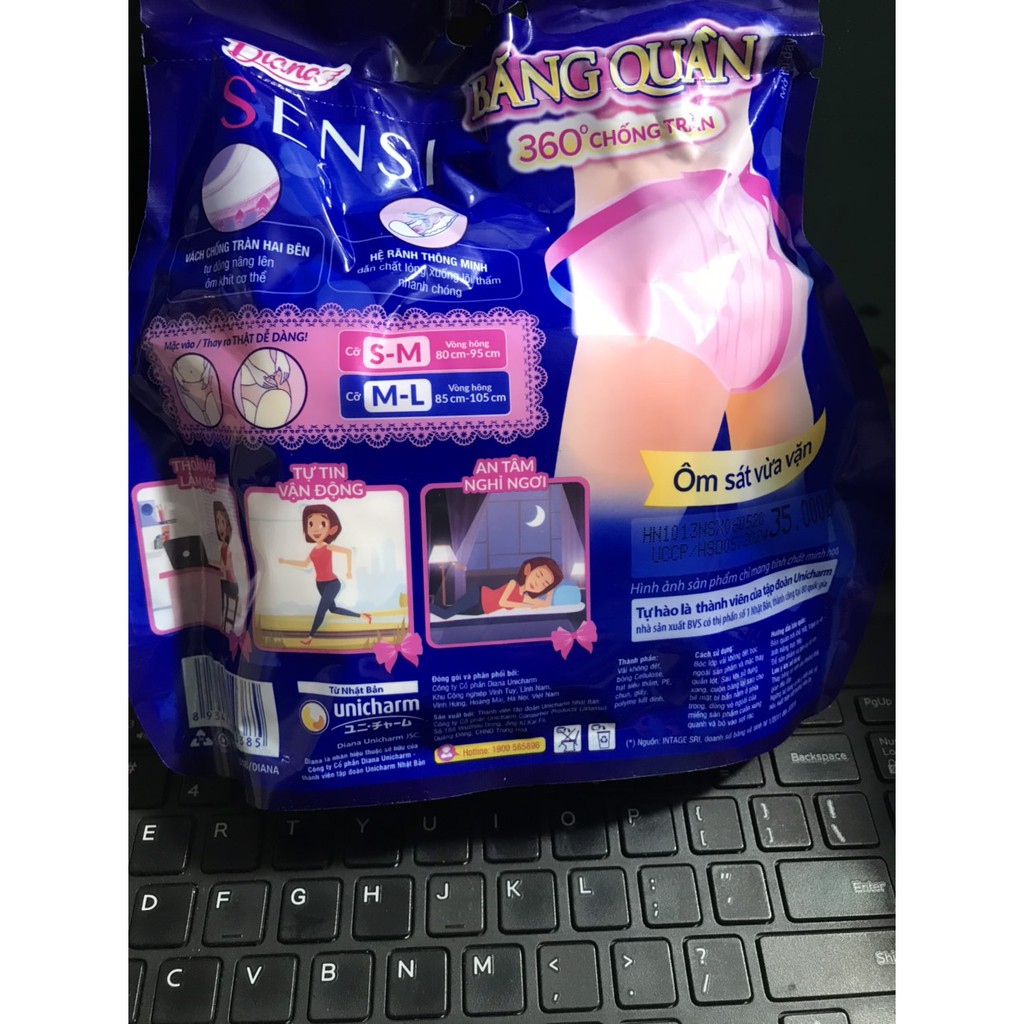 (Combo 10 Gói) Bvs Diana Ban Đêm Dạng Quần (M - L (85-105))