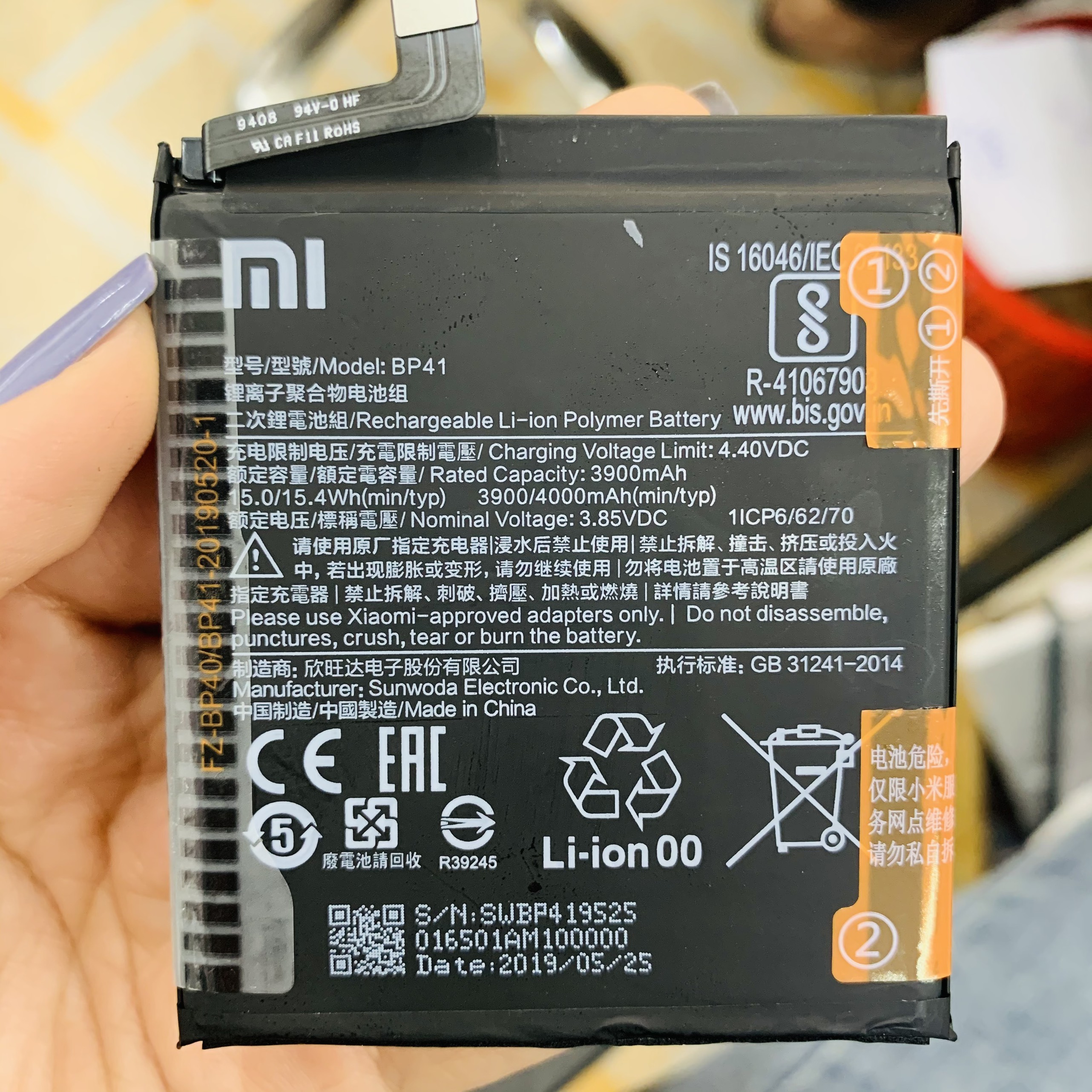 Pin Xiaomi Mi 9T , K20  ( BP41) zin , bảo hành đổi trả