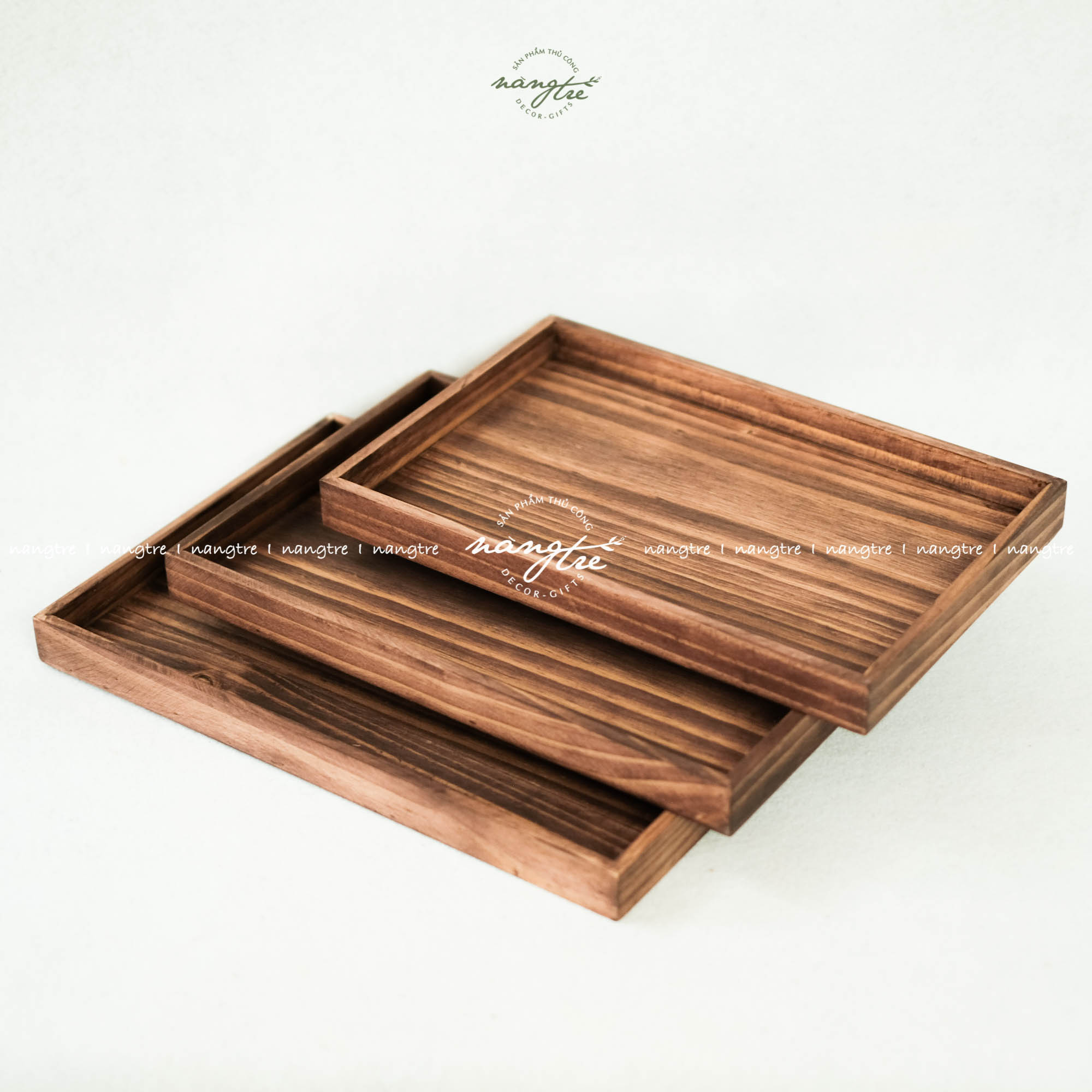 Khay gỗ chữ nhật đựng đồ