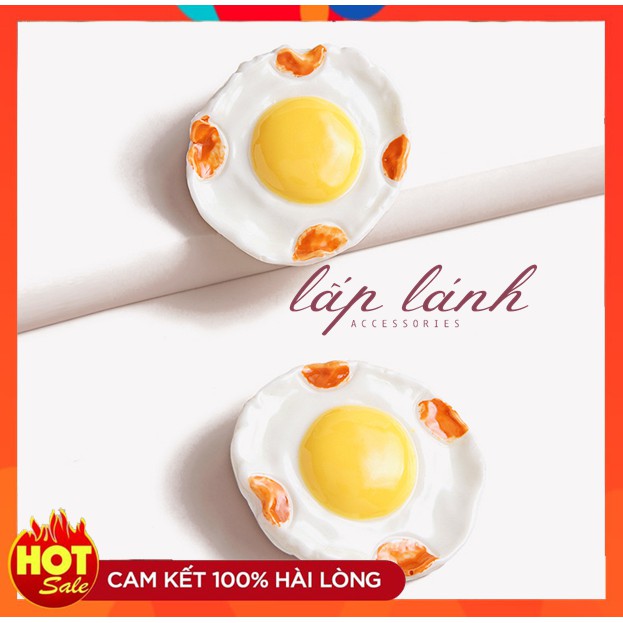 Kẹp tóc kẹp mái hình trứng ốp la xinh xắn dễ thương độc đáo cá tính nổi bật phong Hàn Quốc 214KTTOL