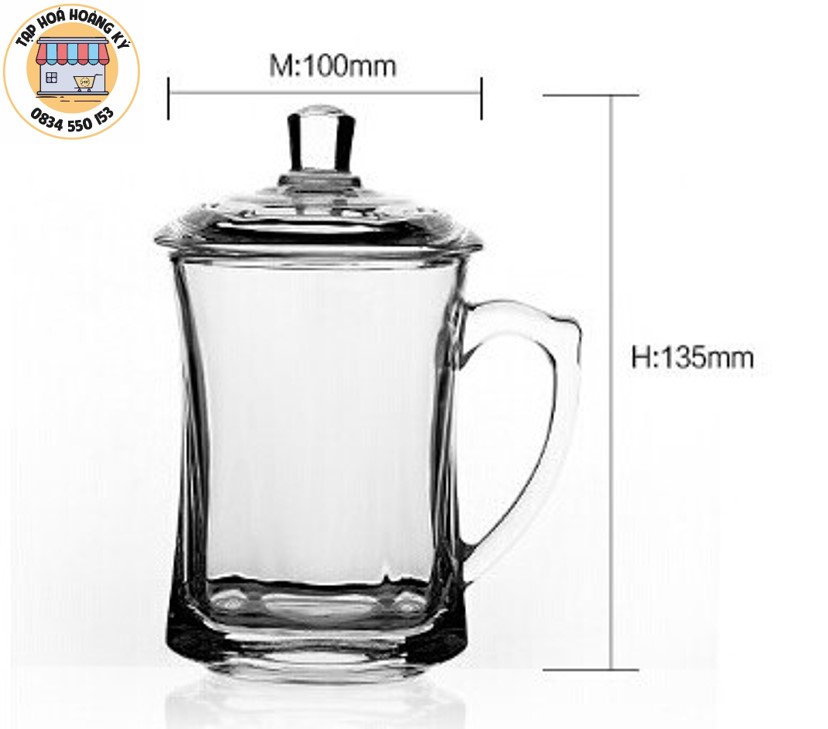 Ly thủy tinh DELI có nắp đậy cao cấp
