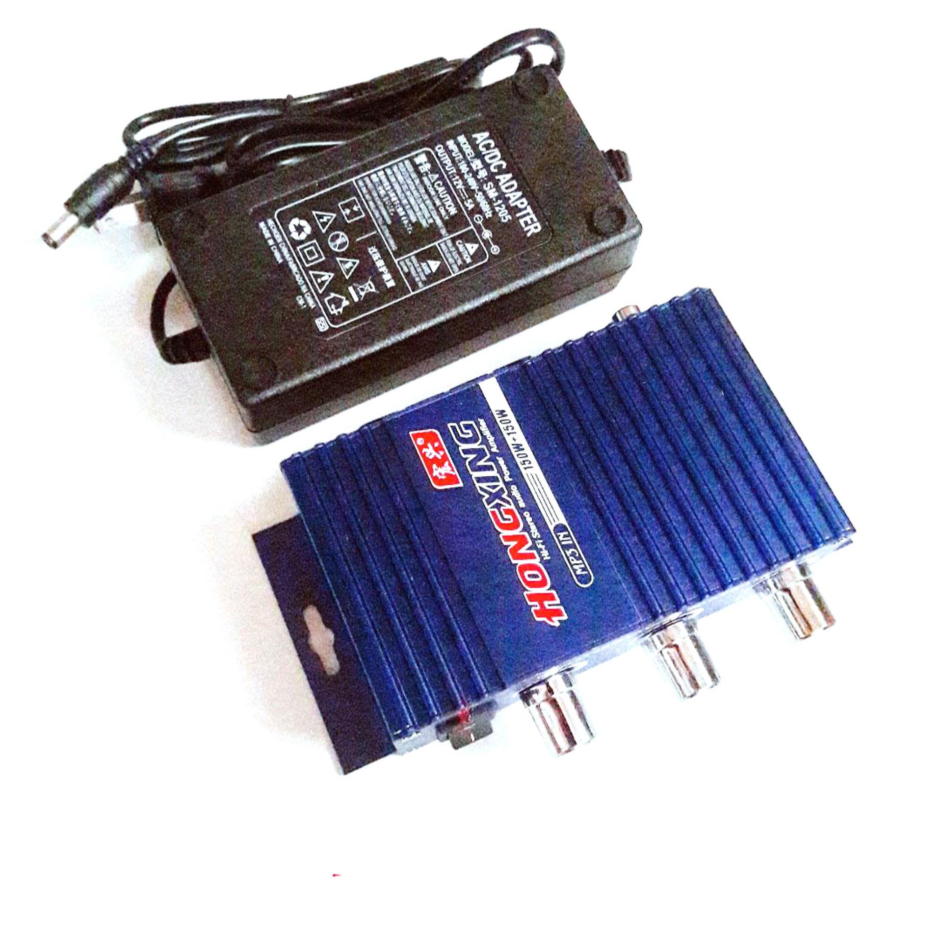 Âm ly mini 150w 825i + nguồn adapter 12v-5a