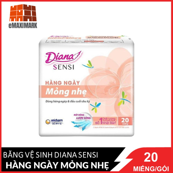 [HCM]Băng vệ sinh Diana Sensi Hàng ngày Mỏng nhẹ 20 miếng/gói nhập khẩu