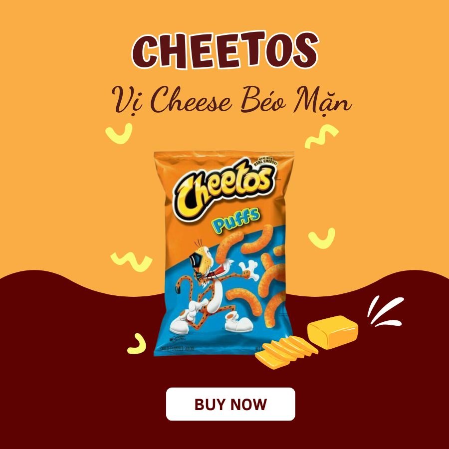 Bánh Snack Cheetos Puffs cheese phồng phô mai 255.1g
