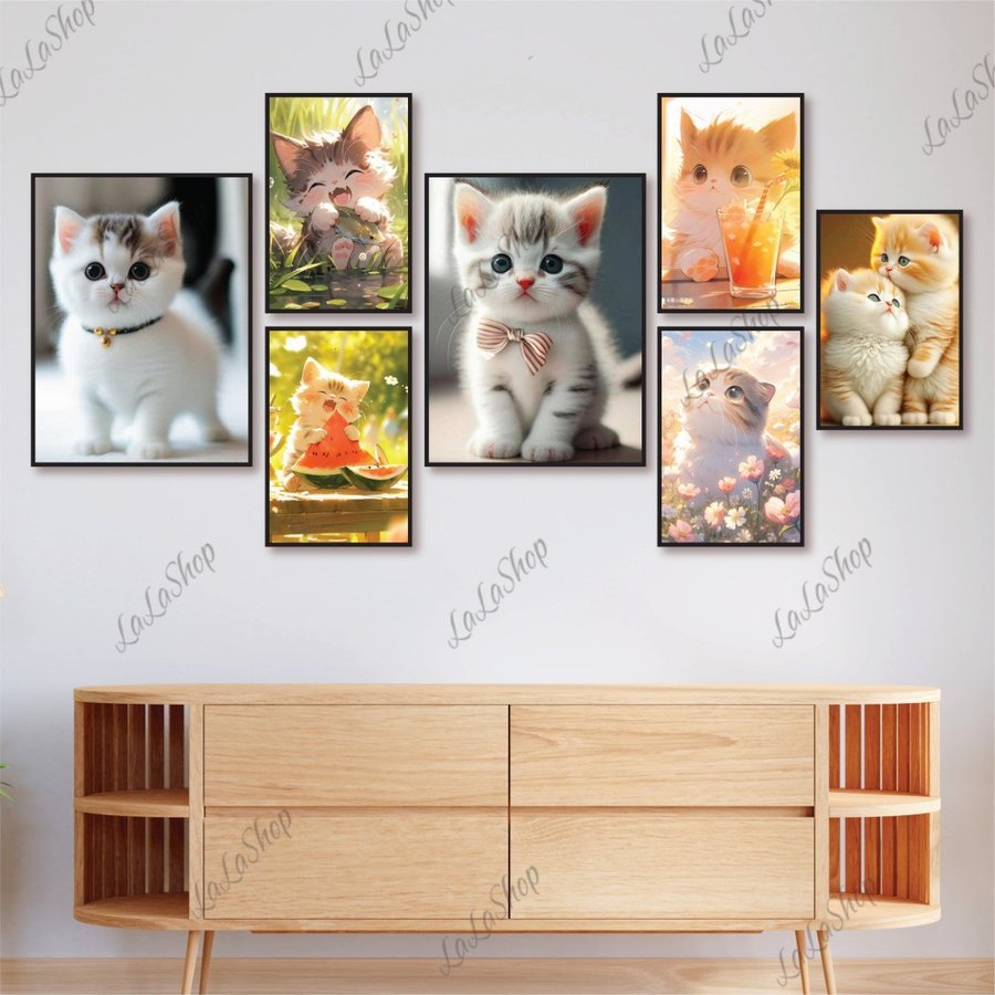 Bộ tranh dán tường 7 tấm Siêu anh hùng decor phòng bé Pikachu, Minion, Doraemon in formex - Có ảnh thực tế - Tranh dán tường phong có sẵn keo tranh bộ treo phòng ngủ giá rẻ