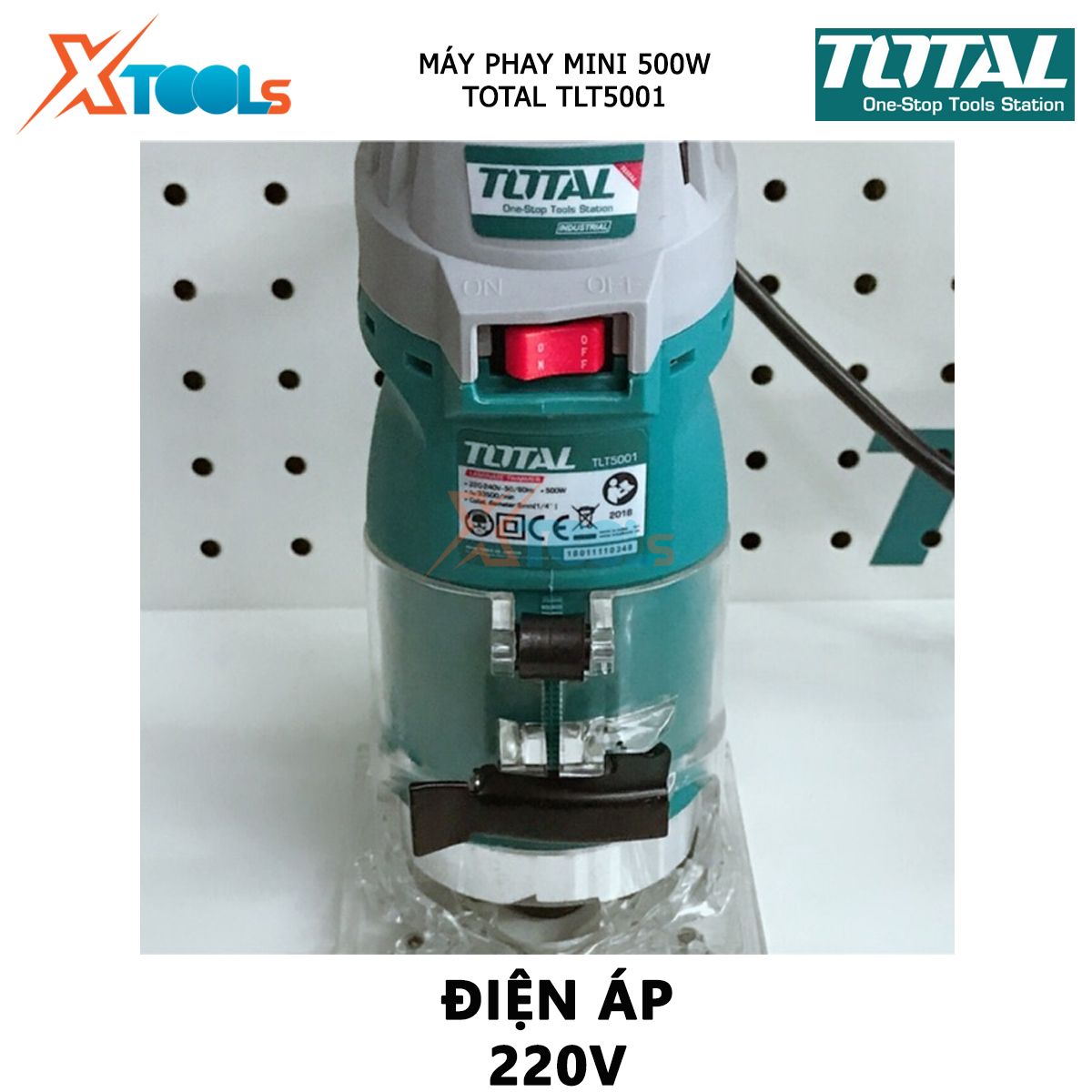 Máy phay mini đa năng  TOTAL TLT5001 Máy phay mini cầm tay có điện thế220-240V Công suất 500W, Tốc độ: 3500rpm, 6.3mm and 1/4" XTOOLs