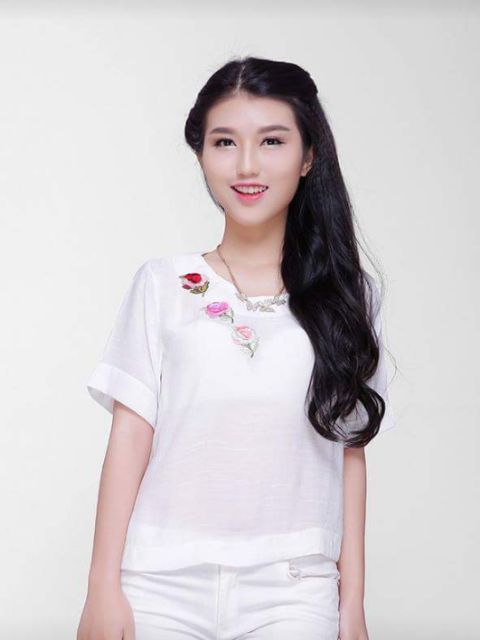 ZERASY - Áo croptop đính hoa nhiều màu