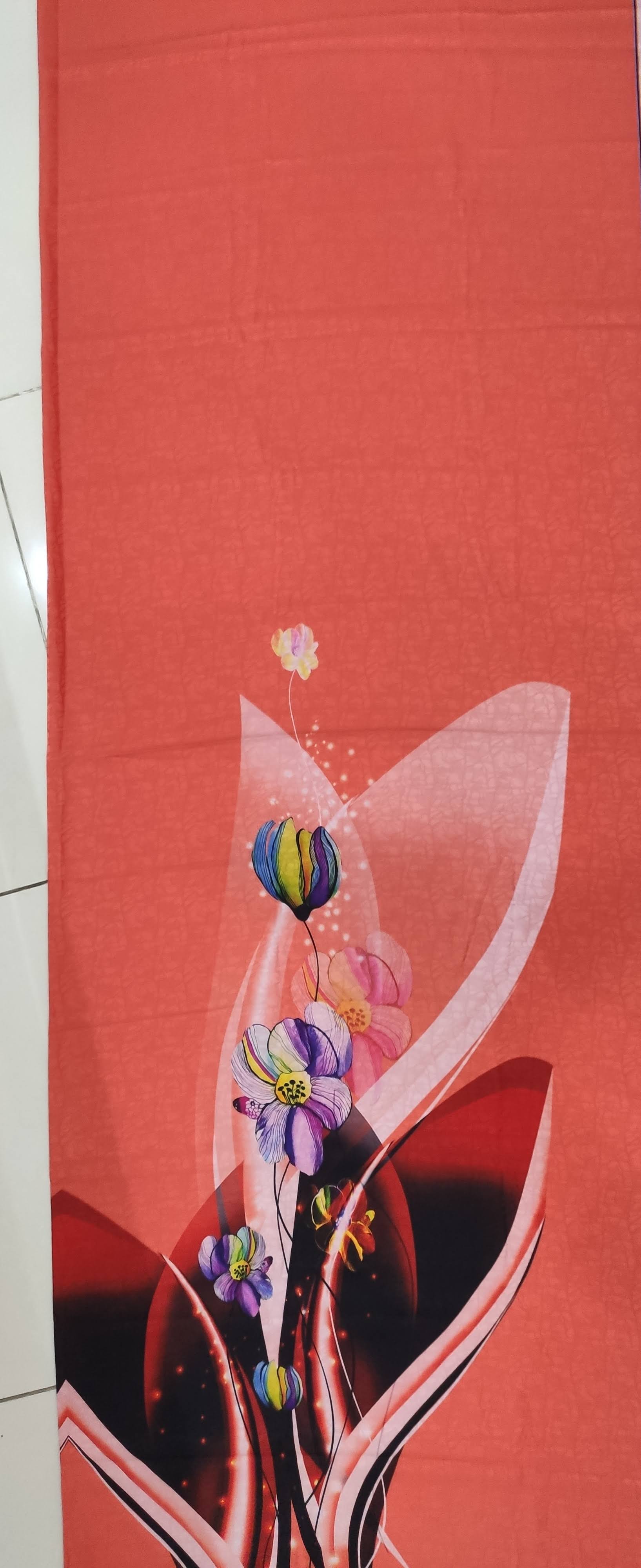 Vải áo dài cao cấp, hoạ tiết hoa lan cách điệu (lụa Đông Hưng)