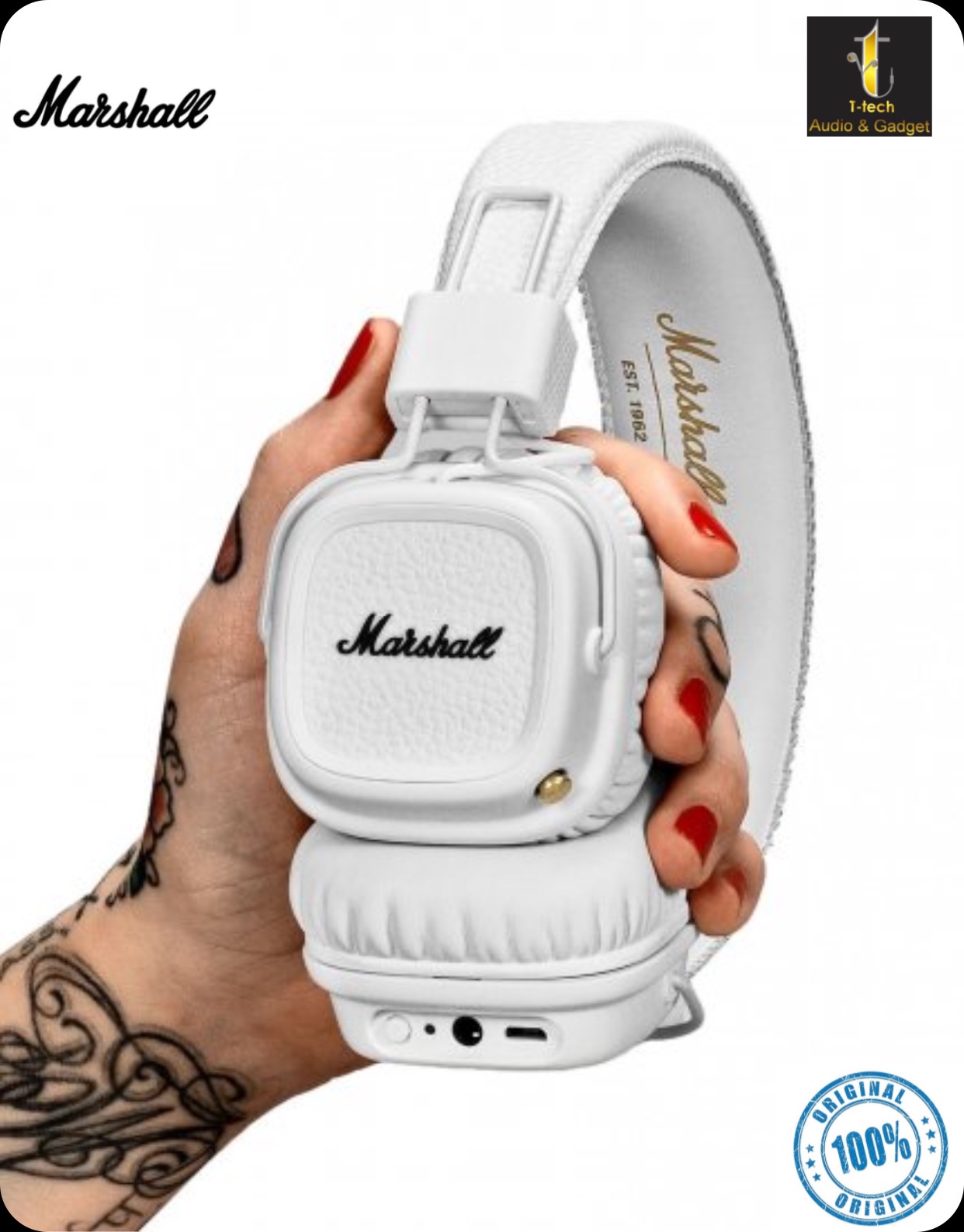 Tai Nghe Marshall Major II Bluetooth ( White)