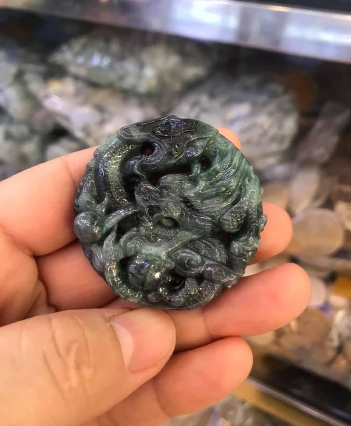 [HCM]MẶT NGỌC BỘI RỒNG CHẤT LIỆU NGỌC PHỈ THÚY THIÊN NHIÊN