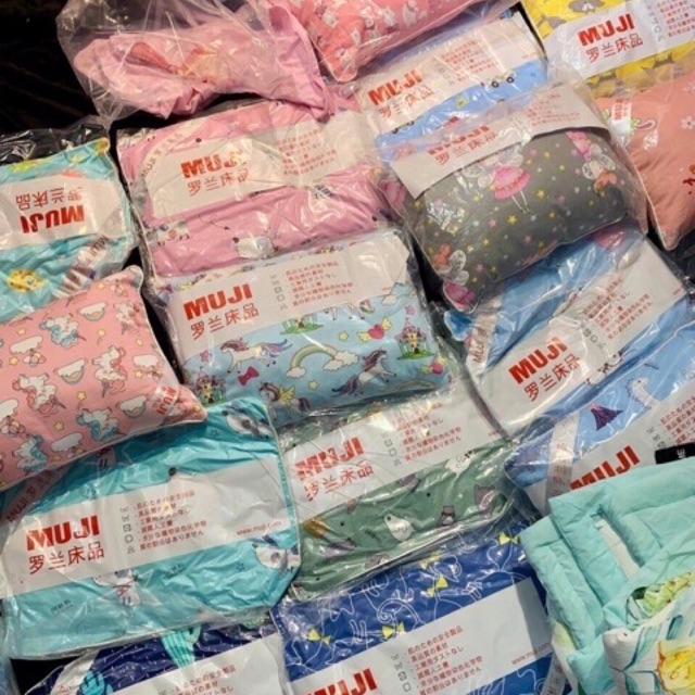 Gối muji cotton xuất nhật cho bé
