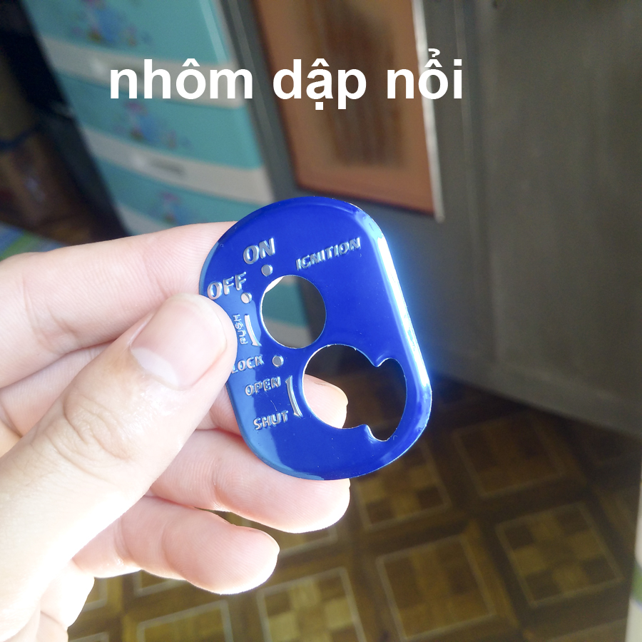 Miếng Nhôm Chụp Nắp ổ Khóa Xe Máy HONDA - Màu Xanh dương