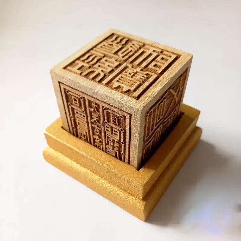 [HCM]LỤC DIỆN ẤN -  ẤN 6 MẶT BẰNG GỖ ĐÀO